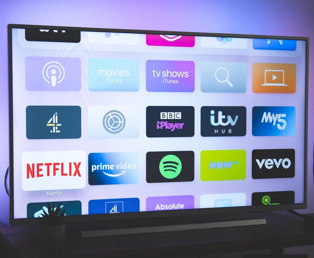TV screen showing different channel logos